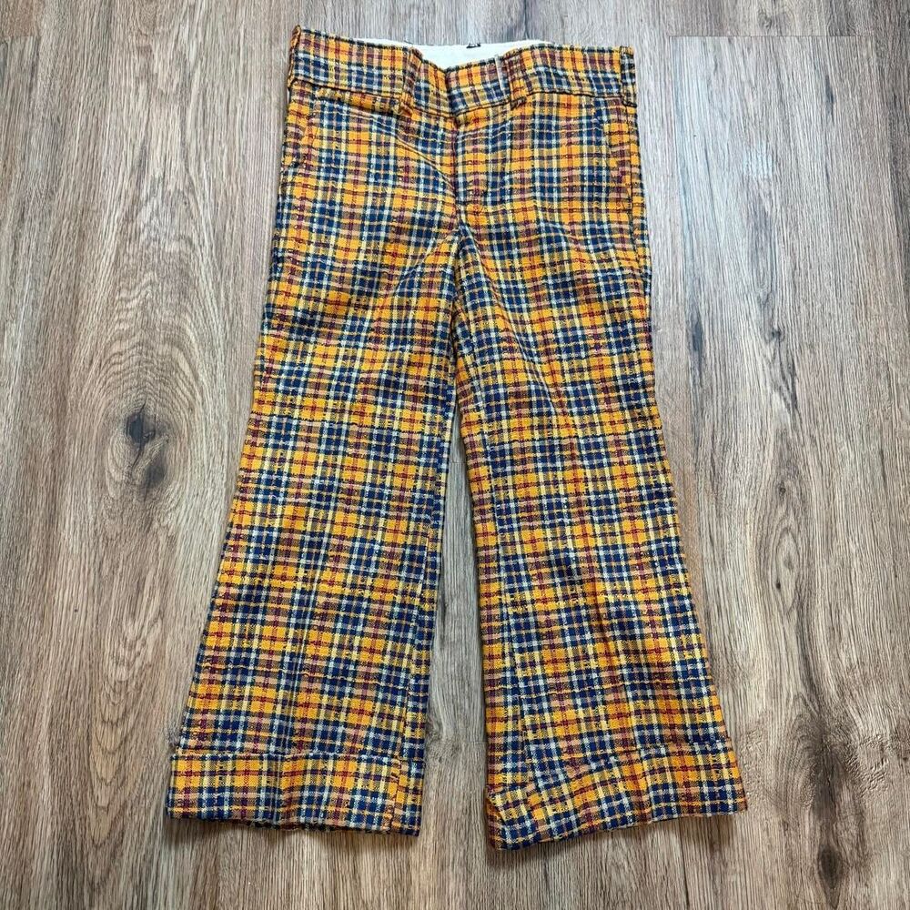 American-vintage Yellow and Blue Trousers